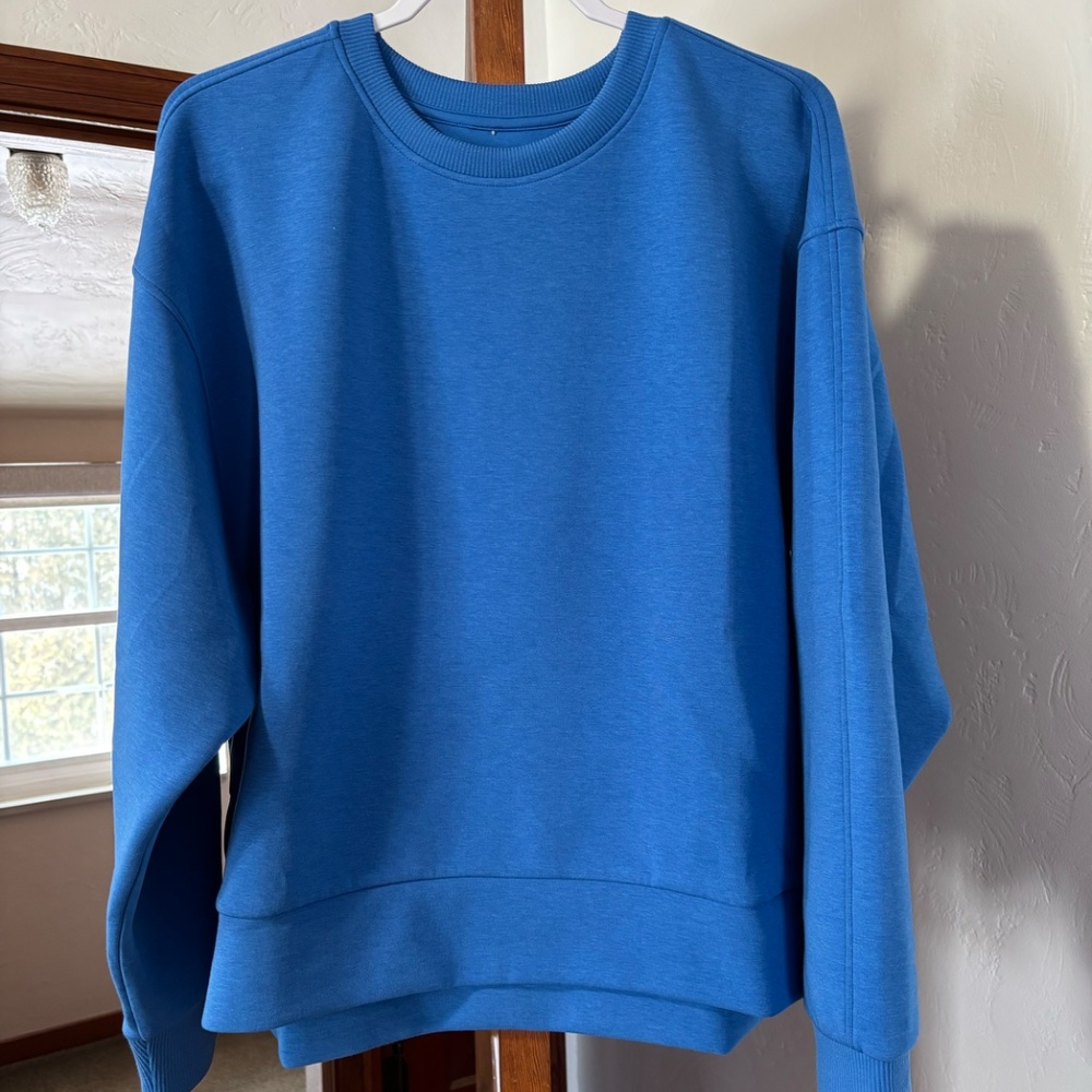 Calia Women's Soft Scuba Crewneck Sweatshirt Royal Blue Size Large